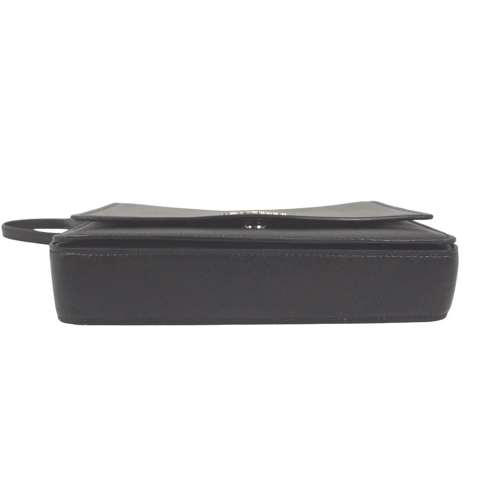 Kate Spade New York Black‎ Saffiano Leather Crossbody Wallet on Chain Bag Gold